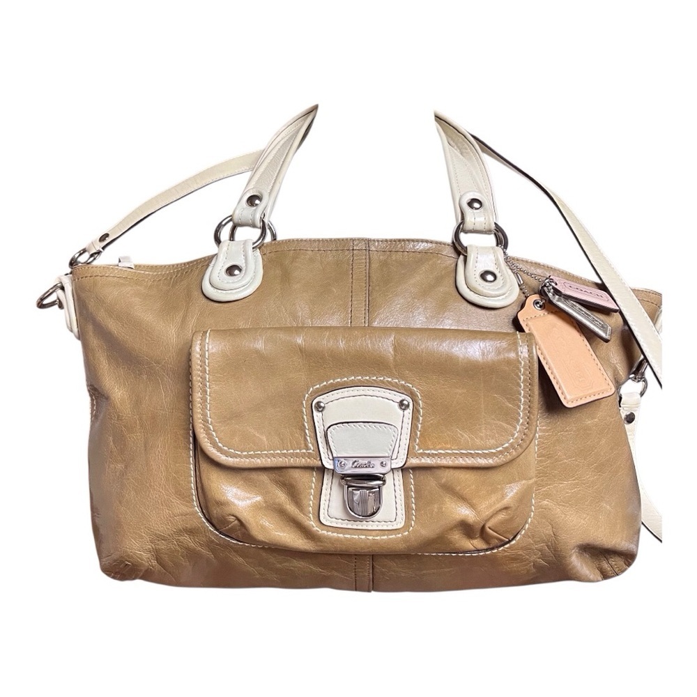 COACH Camel Leather Tote/Shoulder/Crossbody Bag